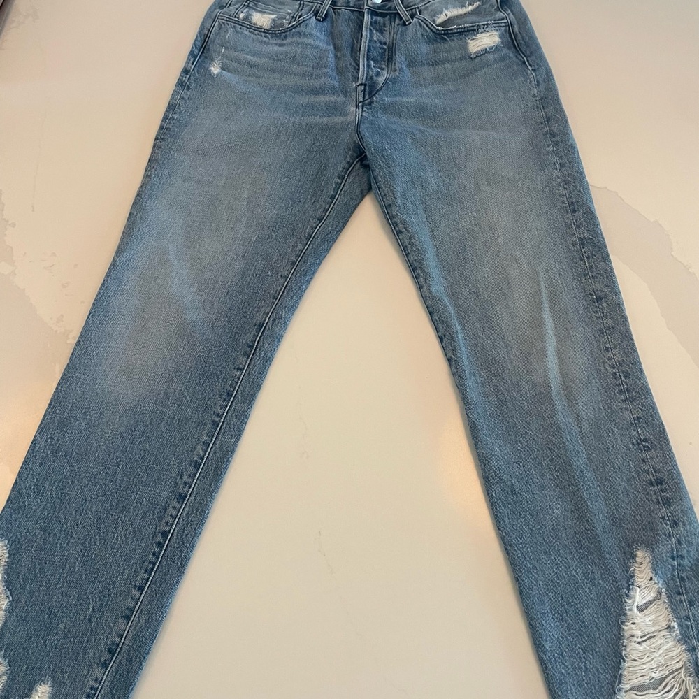 3x1 NYC Made Here  Distressed Straight Leg Jeans W3CBC0452 size 26 Dover